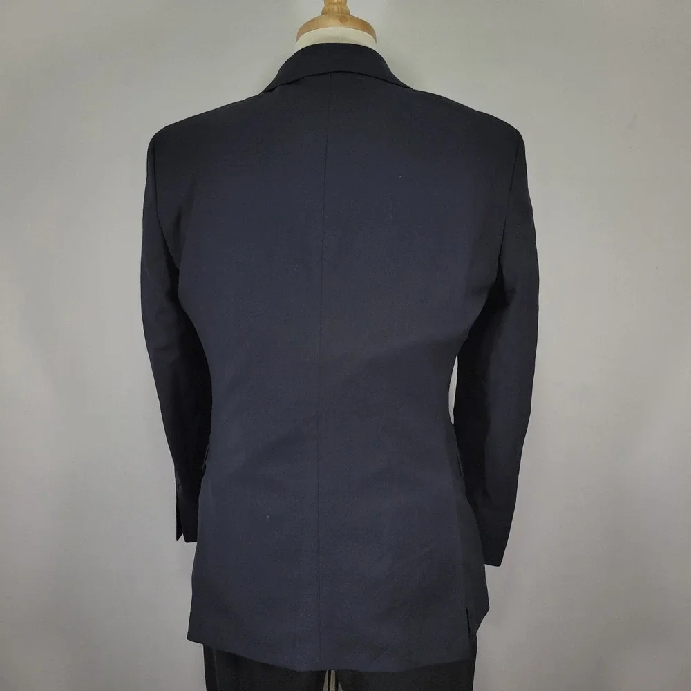 Tommy Hilfiger Men's‎ Sport Coat Blazer Two Button Navy Blue Wool Polyester 38R